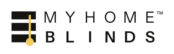 Brand Logo of MyHomeBlinds with Black text version.