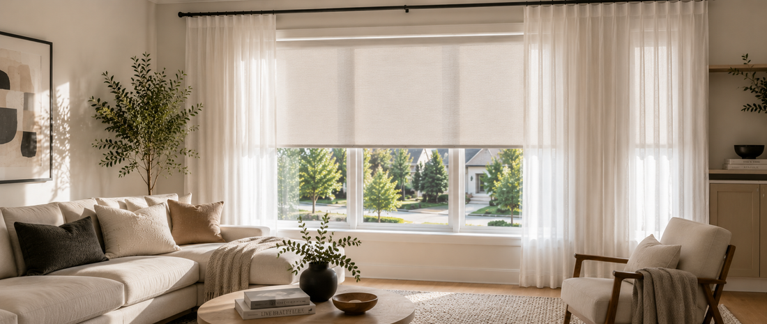 How to Combine Curtains and Roller Shades