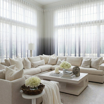 White to Grey Ombre Sheer Curtain