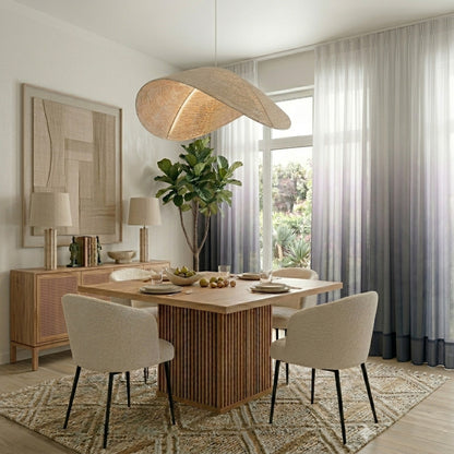 White to Grey Ombre Sheer Curtain