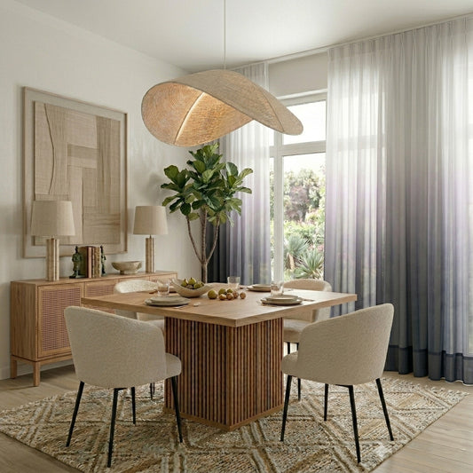 White to Grey Ombre Sheer Curtain