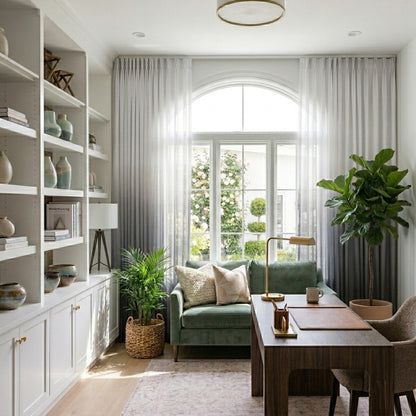 White to Grey Ombre Sheer Curtain