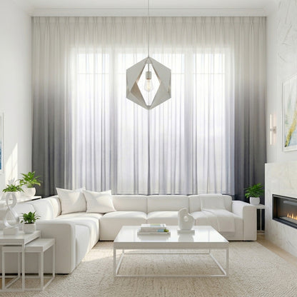 White to Grey Ombre Sheer Curtain