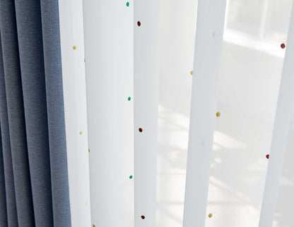 Dotted-Embroidered Sheers